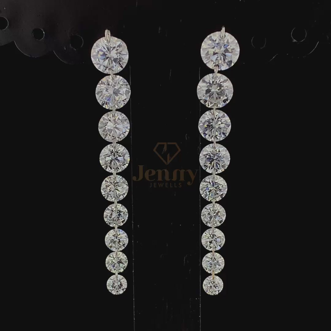 Graduated Diamond Earrings with lab-grown diamonds set in white, yellow, or rose gold. A luxurious and elegant jewelry piece designed for brilliance and sophistication.