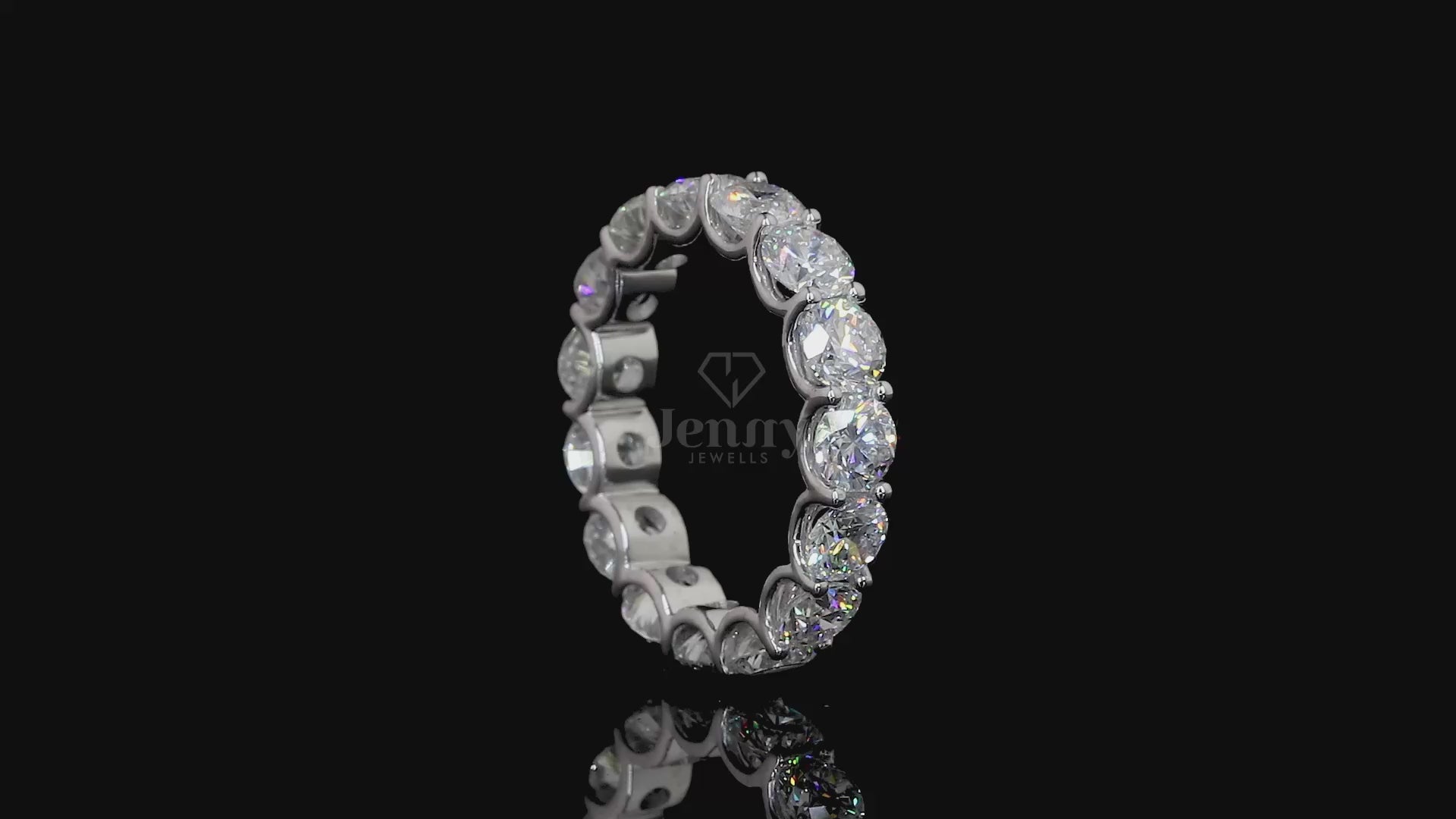 Elegant 5.25 Ct lab-grown diamond eternity ring with 15 VVS E-F diamonds in 14K or 18K gold – Jenny Jewells
