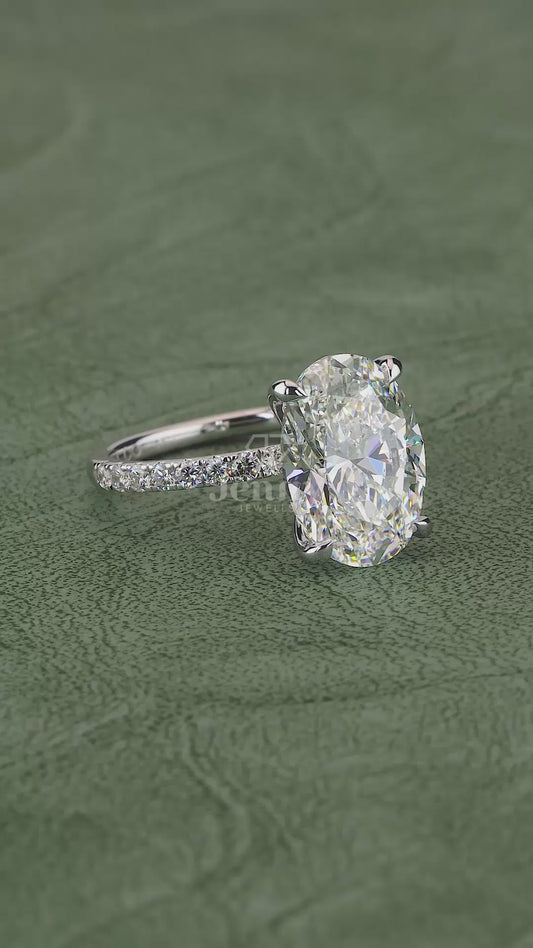 Aurora Grace 5.14 Carat IGI Certified Oval Diamond Engagement Ring | Jenny Jewells