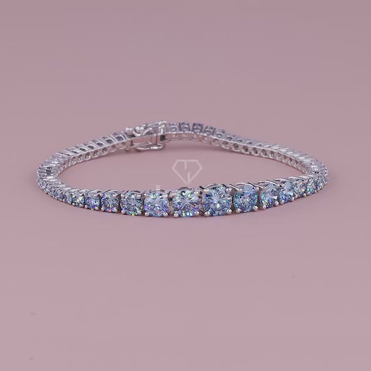 Azure Grace 7.50 Carat Graduated Fancy Vivid Blue Diamond Bracelet | Jenny Jewells
