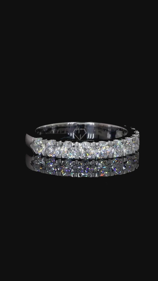 1.21 CT Round Cut Lab Grown Diamond Eternity Ring | E VVS IGI Certified Diamond Band | Wedding Band