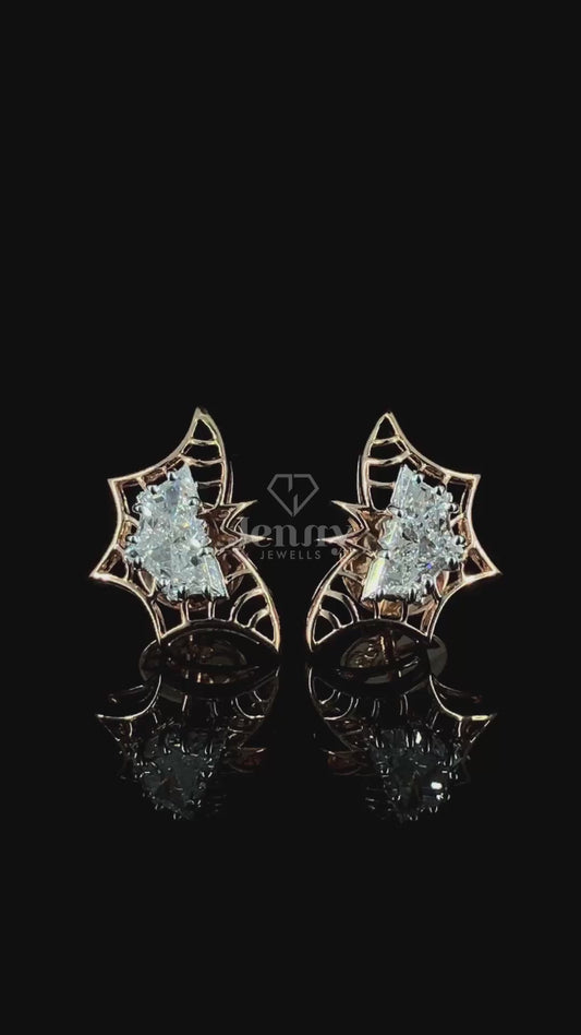 1.50 CT Butterfly Cut Lab Grown Diamond Earrings | E VVS IGI Certified Diamond Studs | Gift for her ,Birthday Gift