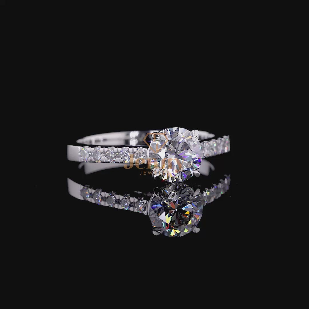"Elegant Round Solitaire Ring featuring a brilliant-cut lab-grown diamond set in a timeless design, perfect for any occasion."