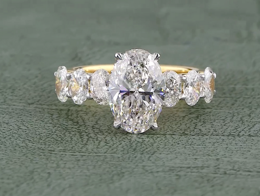 1.96 CT Oval Cut Lab Grown Diamond Engagement Ring | 2.85 CT E-F VVS IGI Certified | IGI certified Engagement Ring for her
