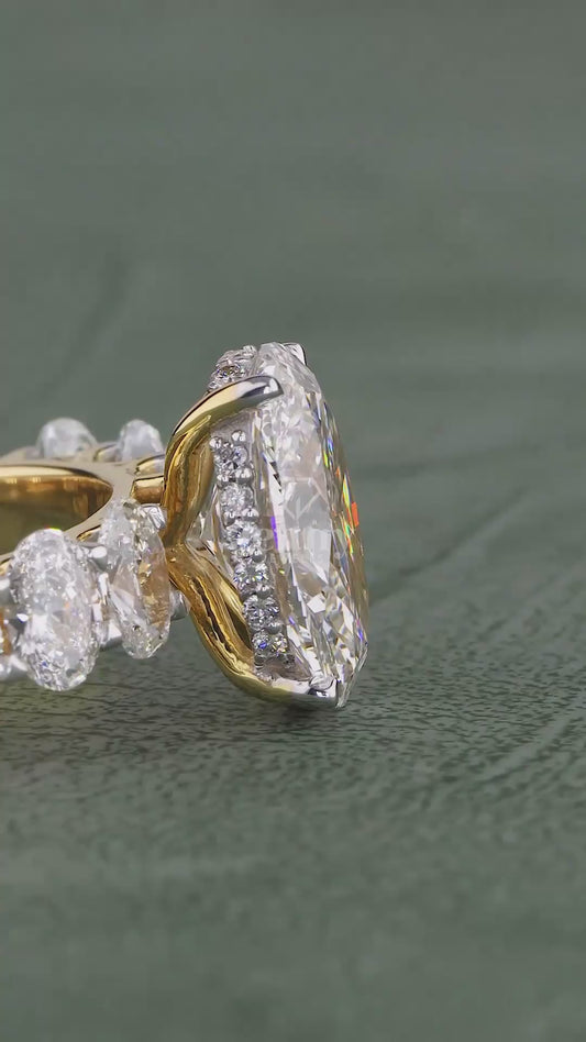 1.96 CT Oval Cut Lab Grown Diamond Engagement Ring | 2.85 CT E-F VVS IGI Certified | IGI certified Engagement Ring for her