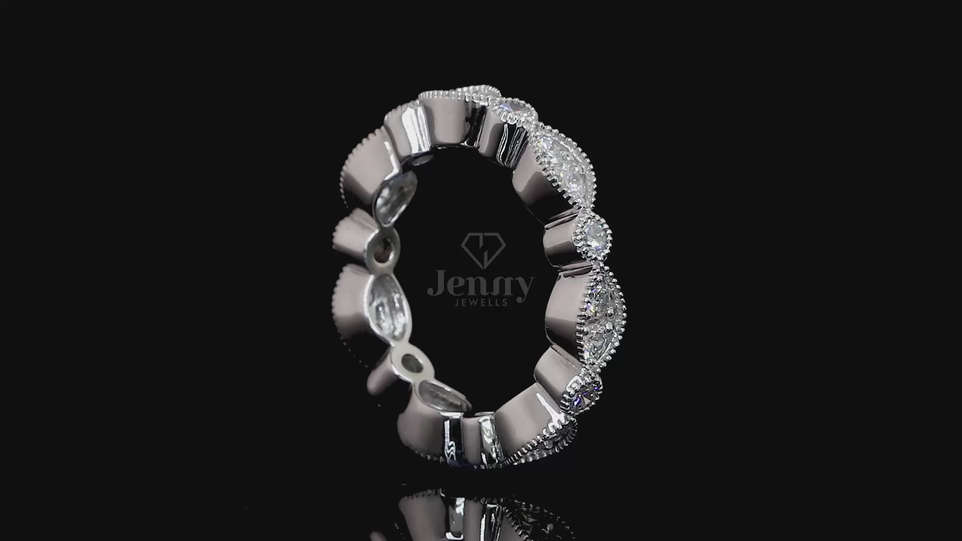 2.10 Ct marquise-style eternity ring featuring 21 round lab-grown diamonds in 14K or 18K gold – Jenny Jewells