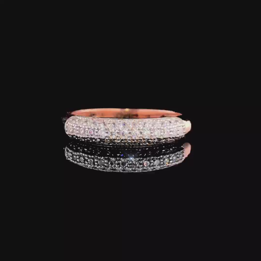 Nova Ring with a criss-cross gold design, featuring lab-grown diamonds in white, yellow, or rose gold. A modern and elegant jewelry piece inspired by celestial beauty.