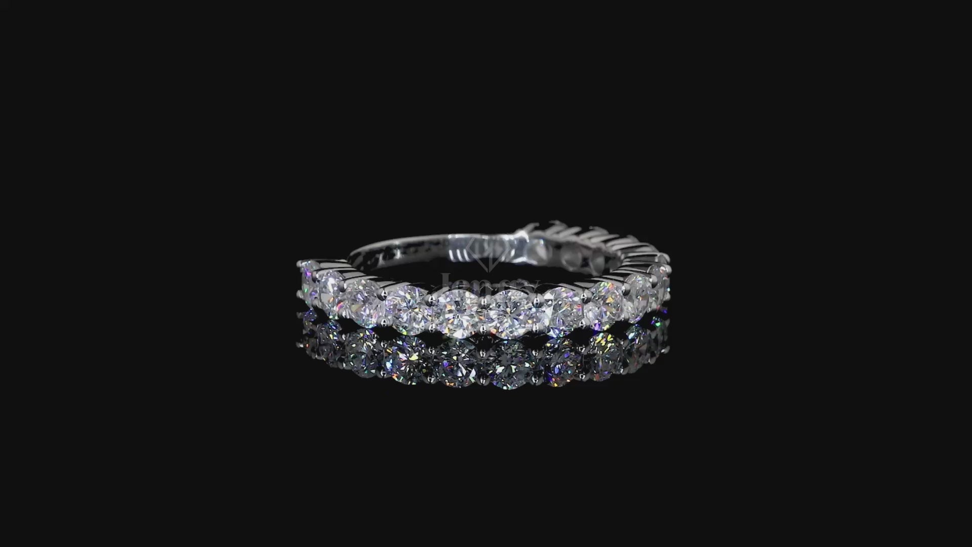 1.50 Ct lab-grown diamond half eternity band with 15 E-F VVS stones in 14K or 18K gold – Jenny Jewells
